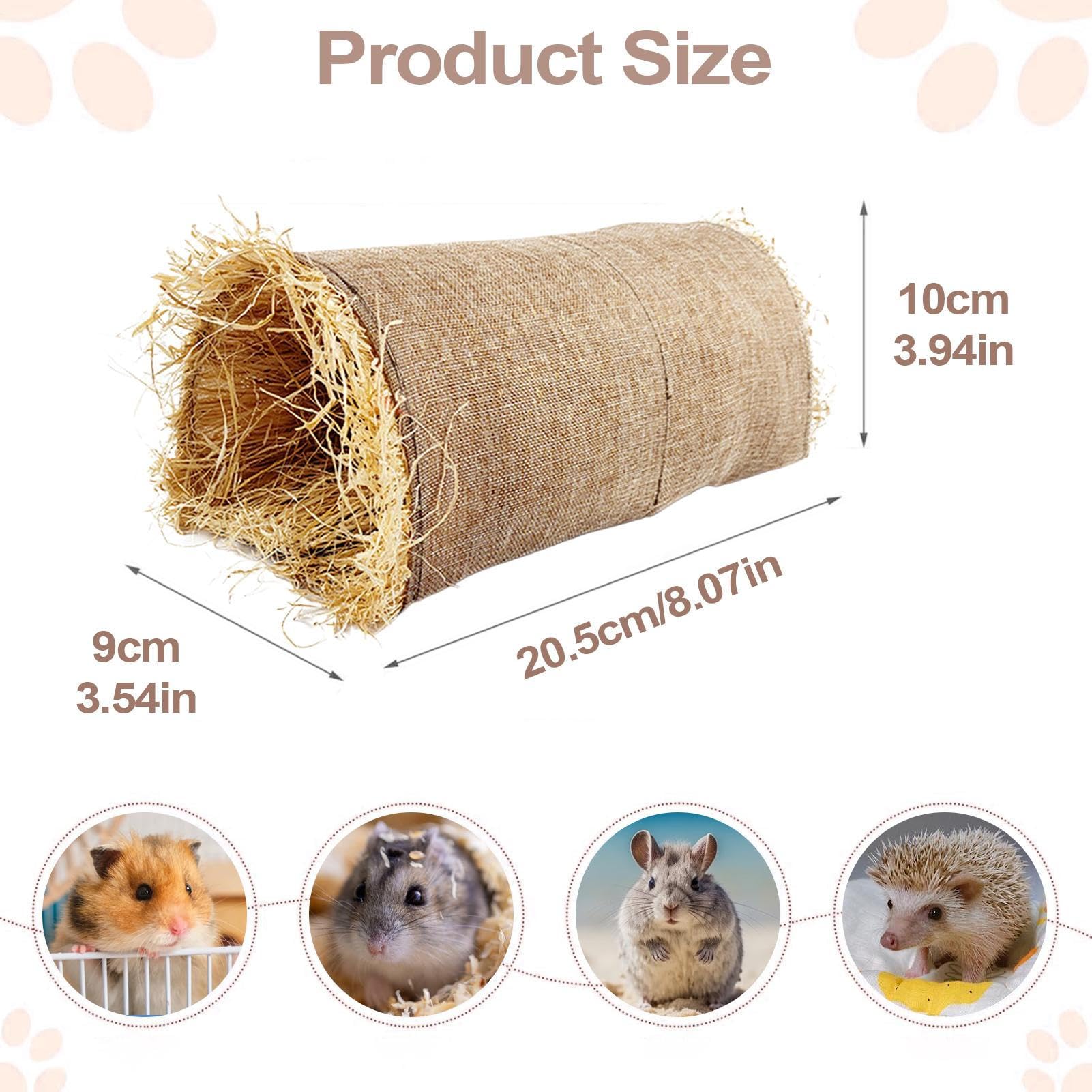 Rifugio per Conigli | Giocattolo Tunnel Naturale Sicuro - Tunnel di Gioco Intrecciato e Cuccia Accogliente per Animali Domestici in Casa e all'Aperto