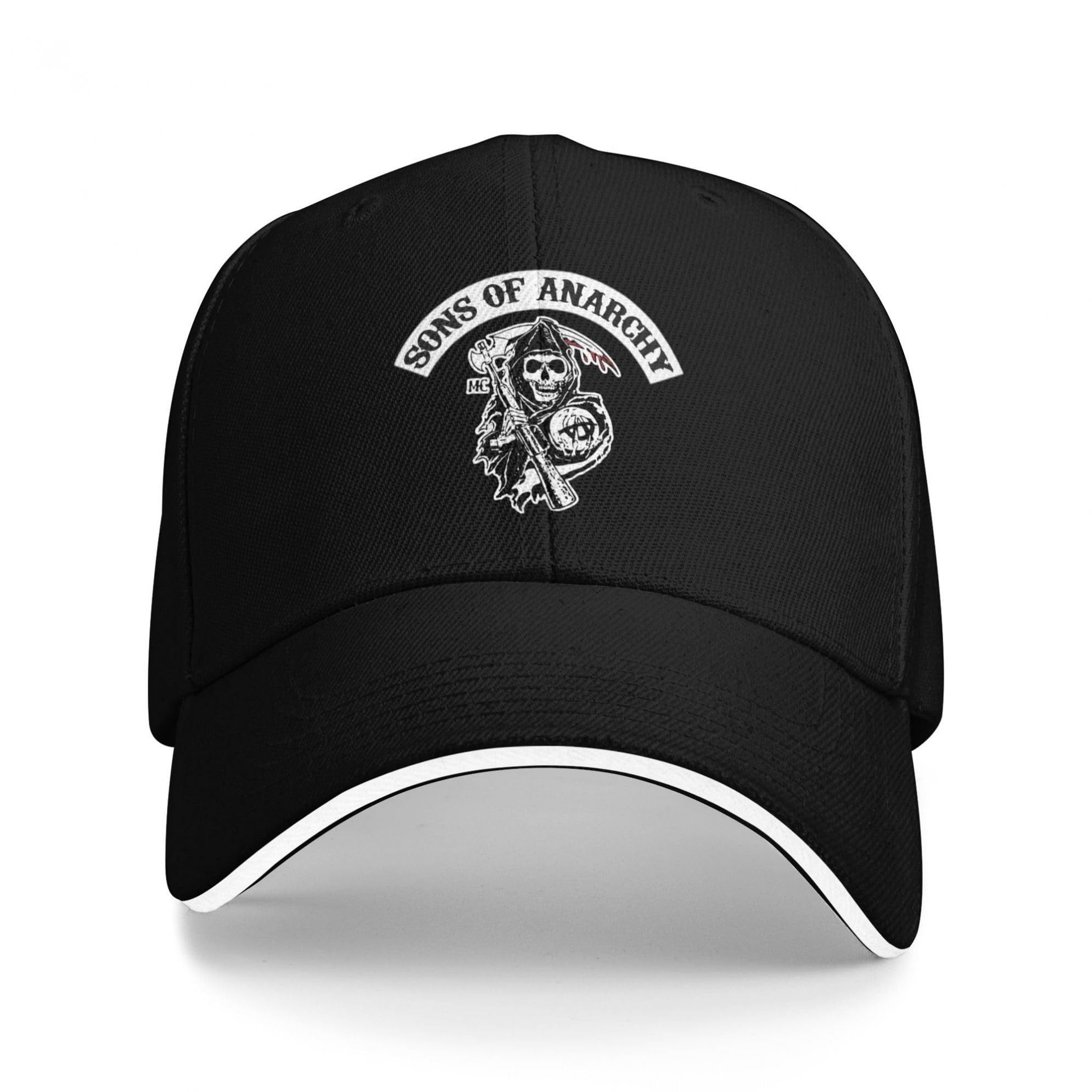 KESATUOT Unisex Anarchy TV Series Sons Sandwich Cap Adjustable Baseball Golf Cap Casquette for Women & Men Summer Casual Outdoor Trucker Hats