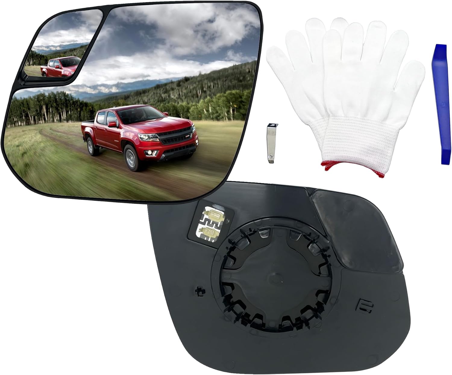 Left Driver Side Mirror Glass Replacement for 2015-2022 Chevrolet Chevy Colorado,GMC Canyon 2015 2016 2017 2018 2019 2020 2021 2022 Rear View Mirrors Glass with Power Heated