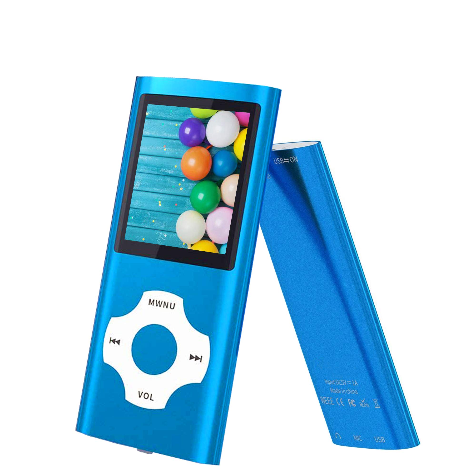 Hotechs MP3-Player/MP4-Player, MP3-Player mit 32 GB Speicherkarte, schlankes Design, digitales LCD-Display, 4,6 cm (1,8 Zoll) Display, FM-Radio