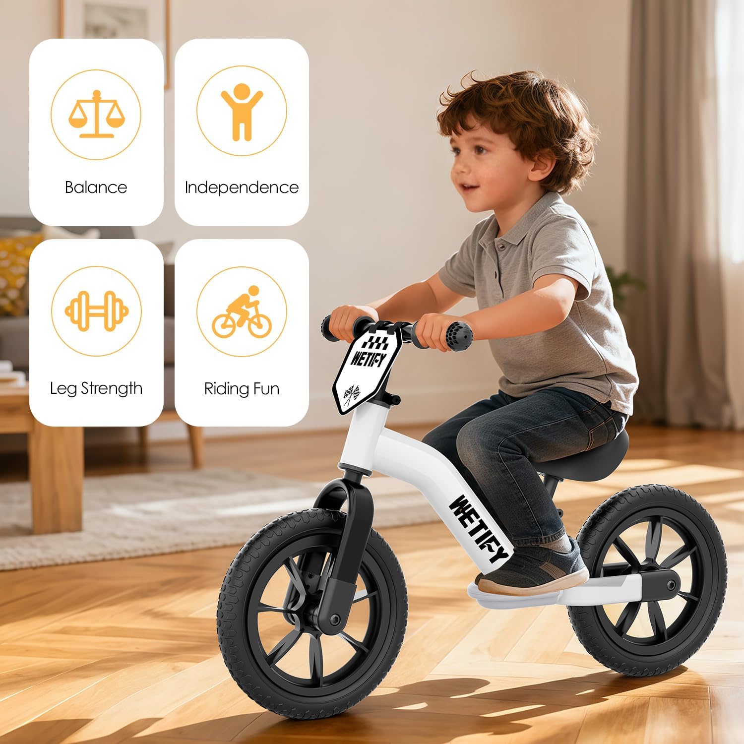 Balance Bike 2 Year Old, 2-5 Year Old Toddler Balance Bike, No Pedal Bikes with Adjustable Handlebar & Seat, 2 3 4 5 Year Old Boyds Girls Birthday Gifts Toys