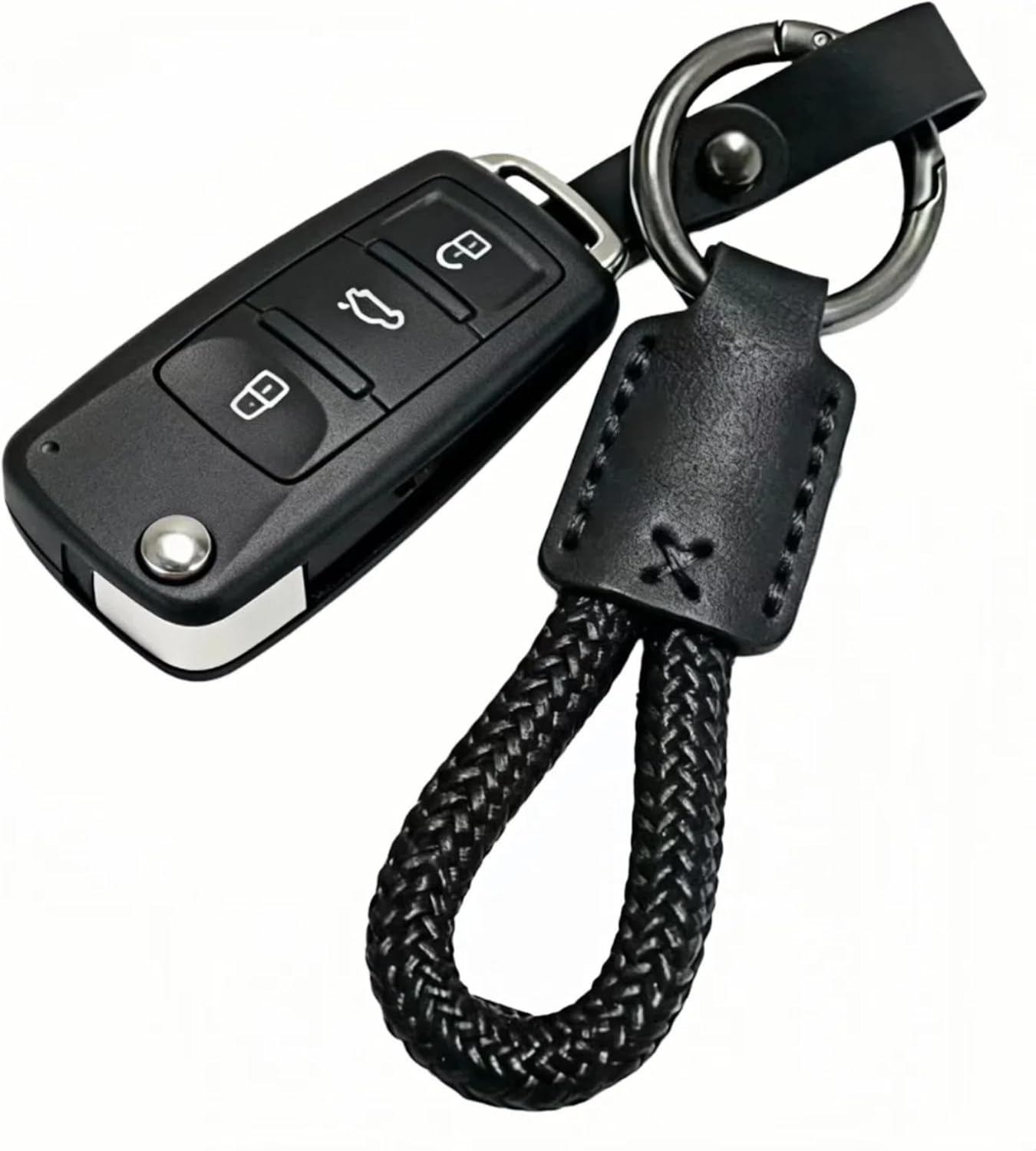 Handmade Cowhide Leather Short Keychain - Durable Car Key Chain Accessory for Women and Men, Stylish Mens Leather Key Strap with Phone Lanyard - Image 2