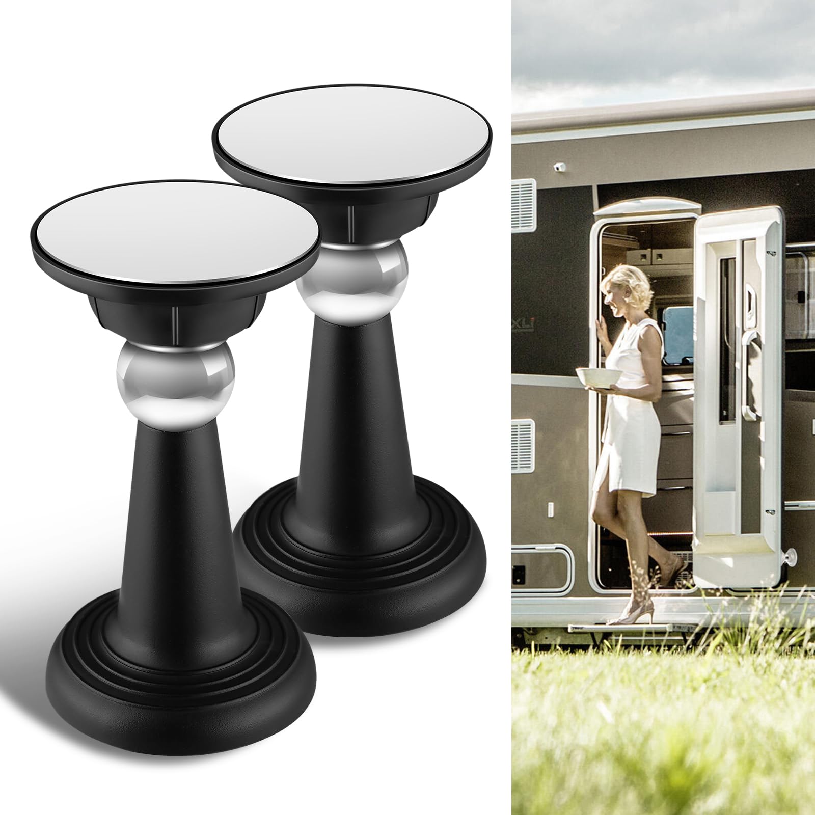 RV Door Holder Magnetic Door Catch Latch for RV, Camper, Trailer, Motor Home, Boat Compartments, Cargo, Truck (Black, 4inch, 2 Pack)