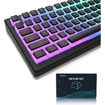 Pudding Keycaps PBT Tastenkappen 165 Tasten Custom Keycap Set OEM Profil mit transparenten Tastenkappen 100% 75% 65% 60% universelle Tastaturkompatibilit t - Schwarz