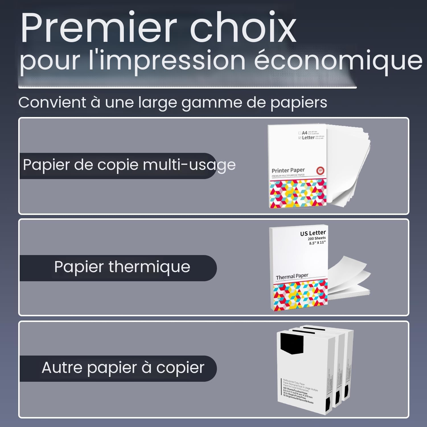 Itari Imprimante Portable P831 Thermique Compatible Android iOS Voyages Bureau