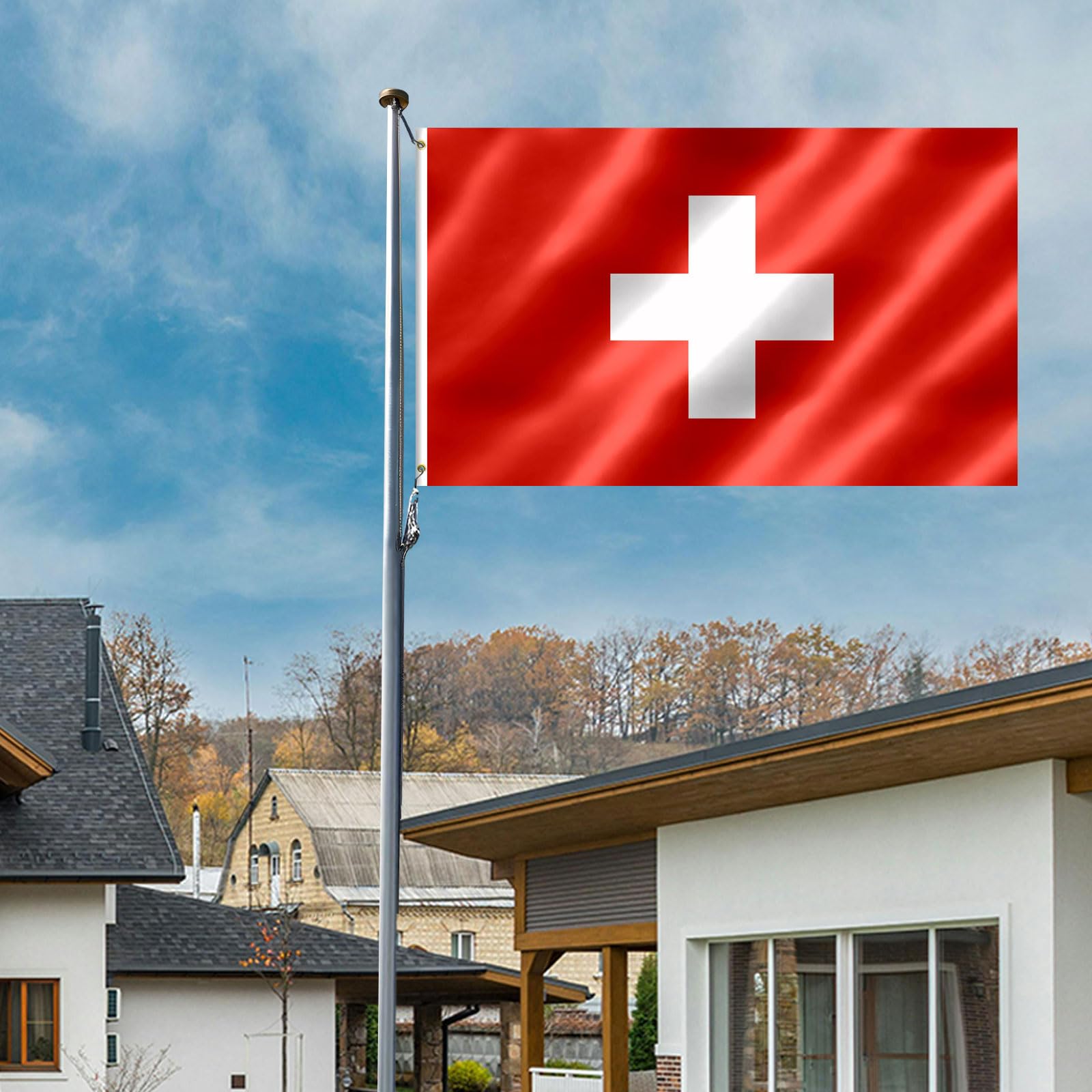 Switzerland Flag 3x5 FT Swiss Flag With Brass Grommets Fade Proof For Outdoor Decor(Switzerland) - Image 4