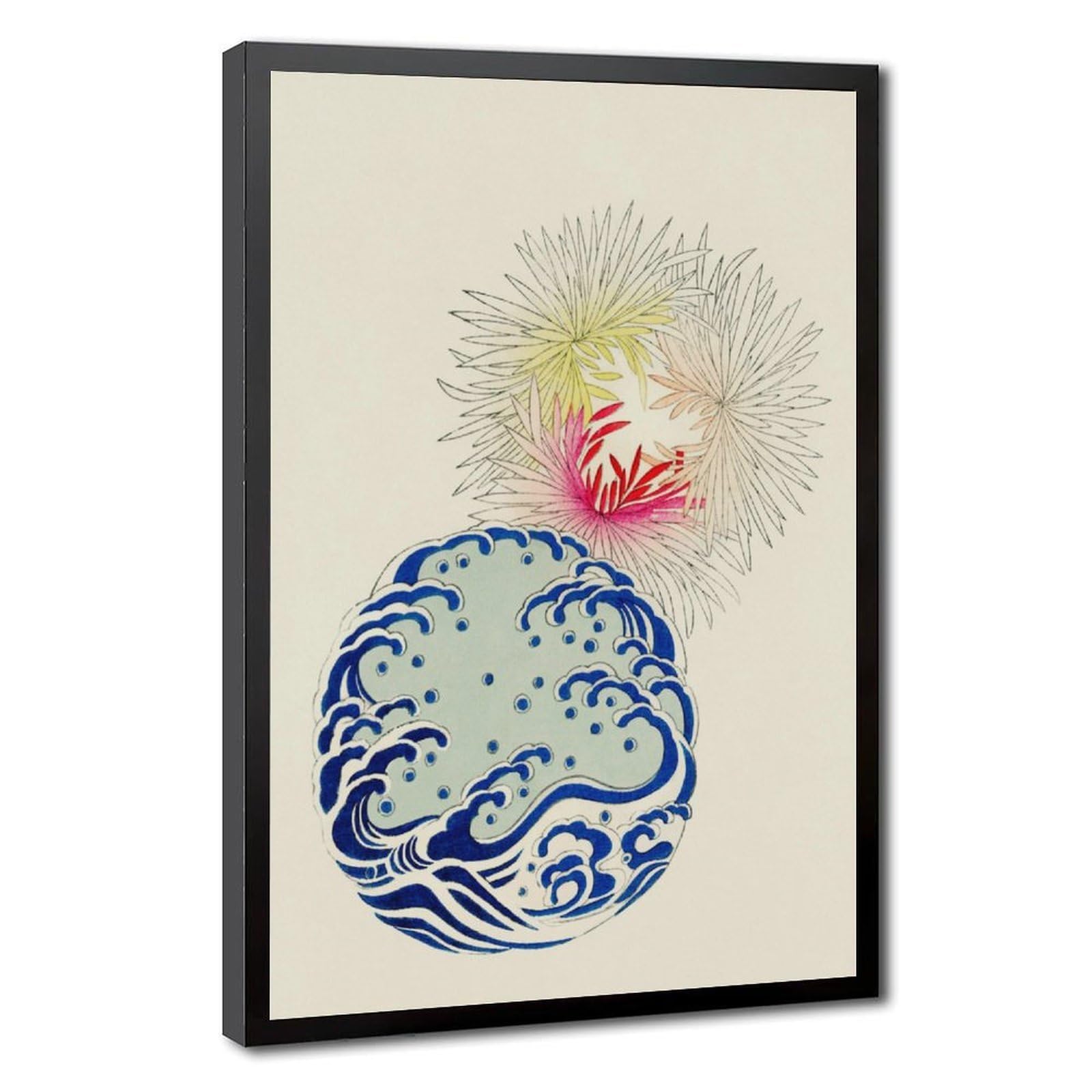 Pyberon Vintage Japanese Wave Poster Art Canvas Poster Bedroom Decor Landscape Office Room Decor Gift 24" L X 36" W