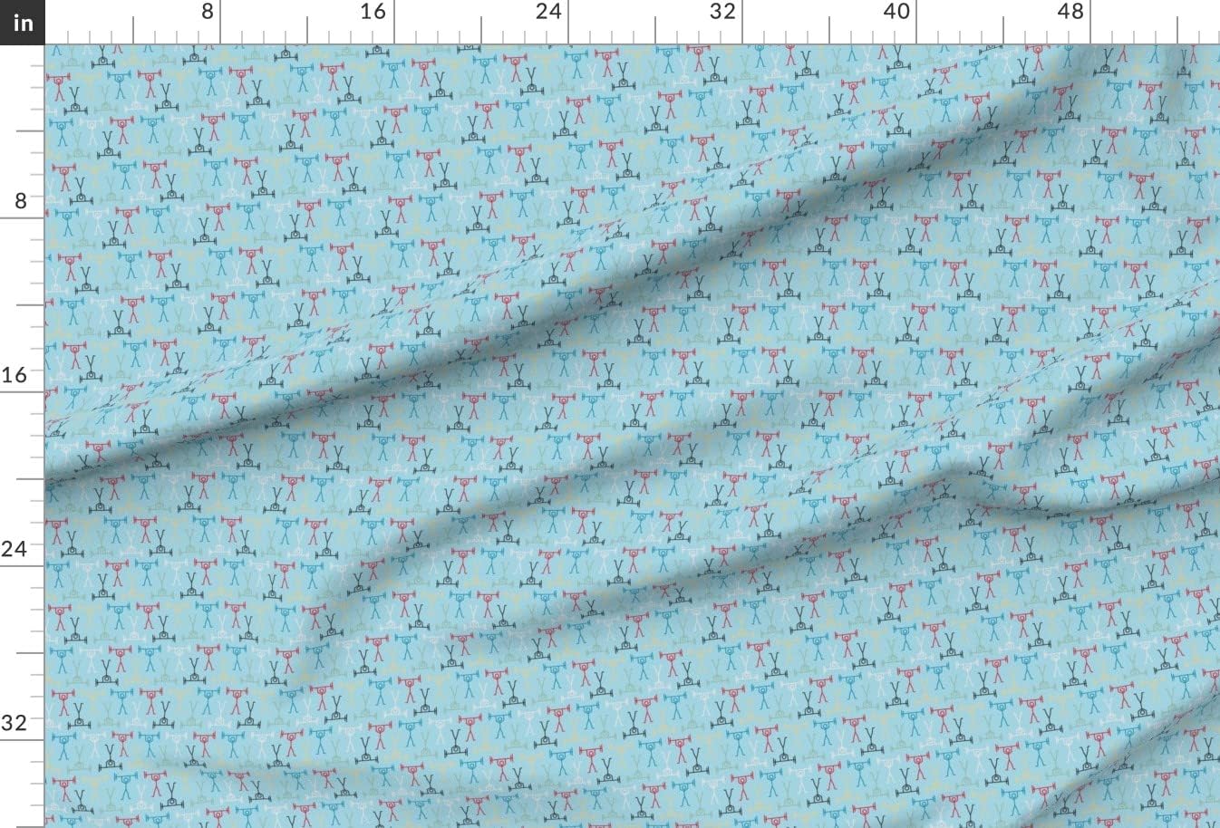 Spoonflower Fabric - Weight Lifting Fitness Sports Athletic Rainbow Blue Printed on Minky Fabric by The Yard - Sewing Baby Blankets Quilt Backing Plush