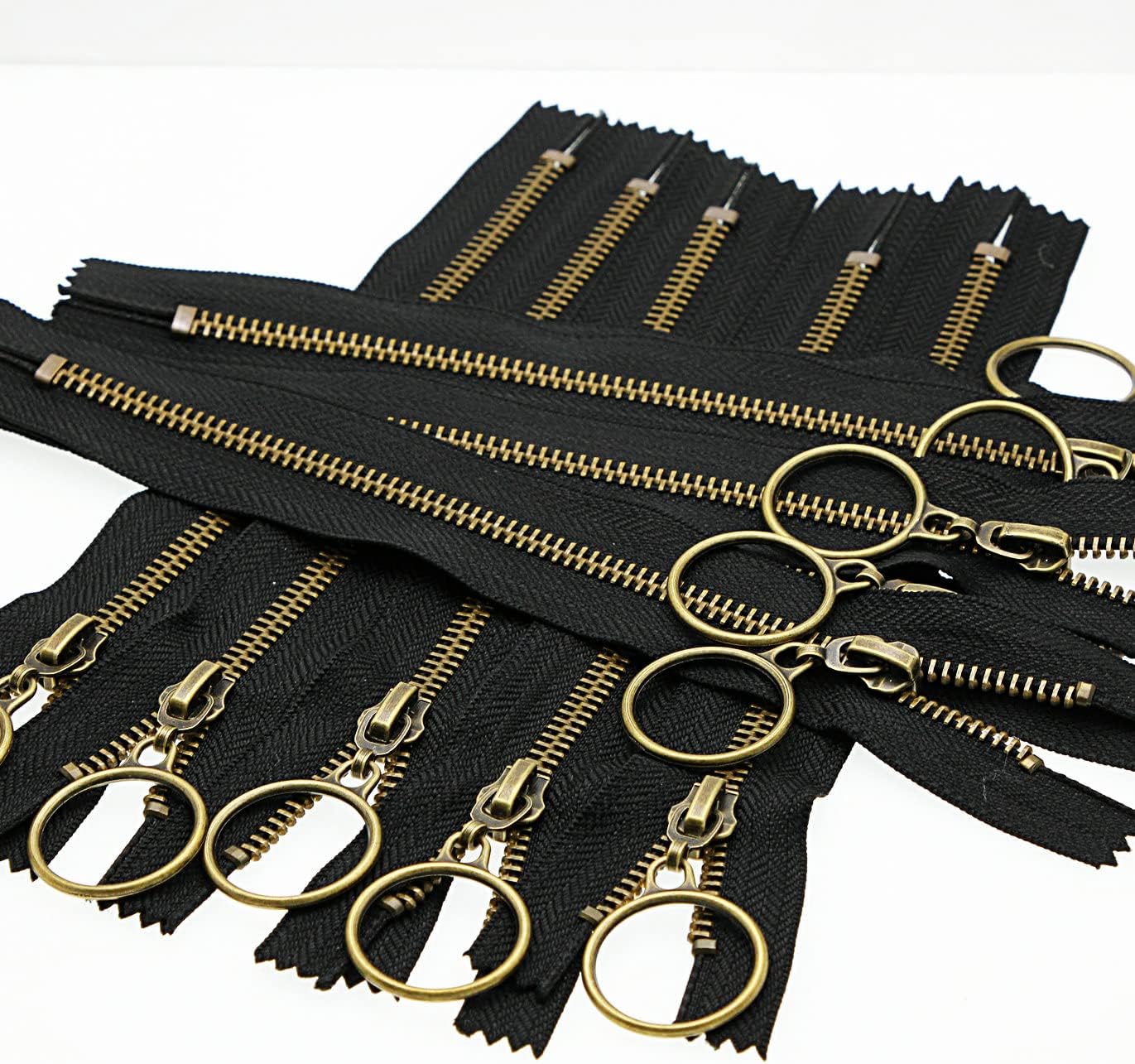 Leekayer 10 PCS 12 Inch (30cm) 5 Metal Zippers for Sewing