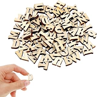 Rowwait 100Pcs Wooden Alphabet Letters Wooden Cutouts Pieces Kids Learning Educational Toys,15mm Small Mini Wooden Letters for DIY Craft Letters,Kids Early Educational Learning Toys(Random Letters)