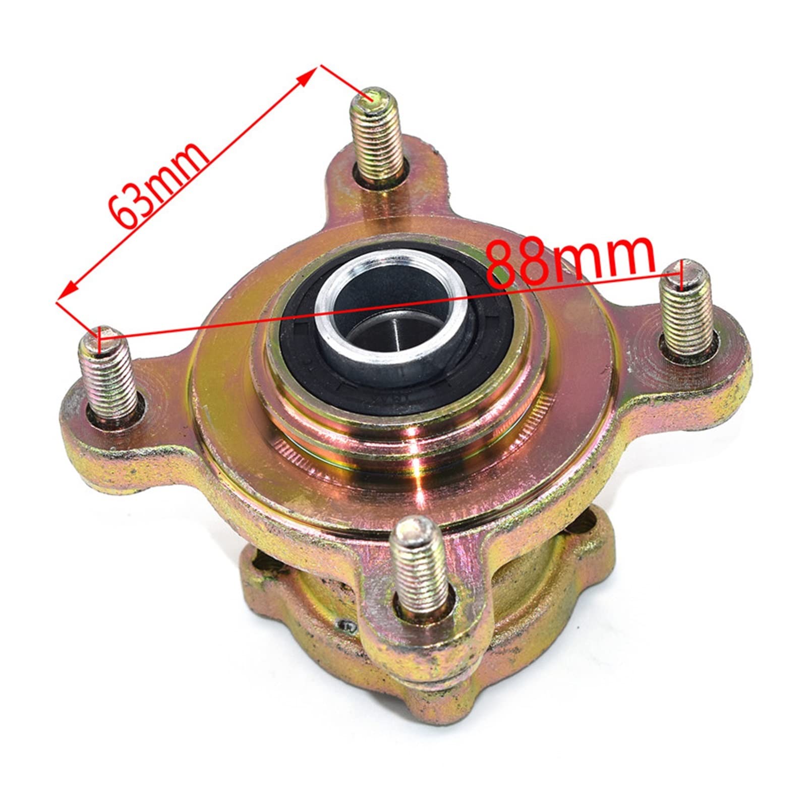 Vordere 17mm 4 Stifte Bremsscheibe Wheel Hub kompatibel mit 49cc 50cc 110cc 125cc 6 7 8 In-ch Wh-EEL Go Kart Buggy Karting EIN Fernseher Quad -Fahrradteile