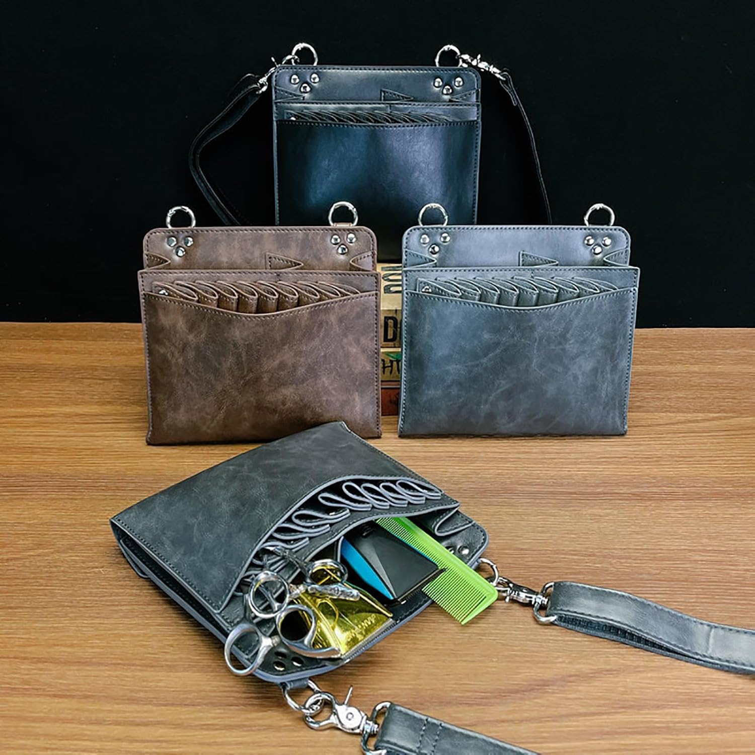 Hairdressing Barber Bag,Leather Salon Hair Stylist Scissors Shear Holster Waist Holder,Professional Hairdresser Tool