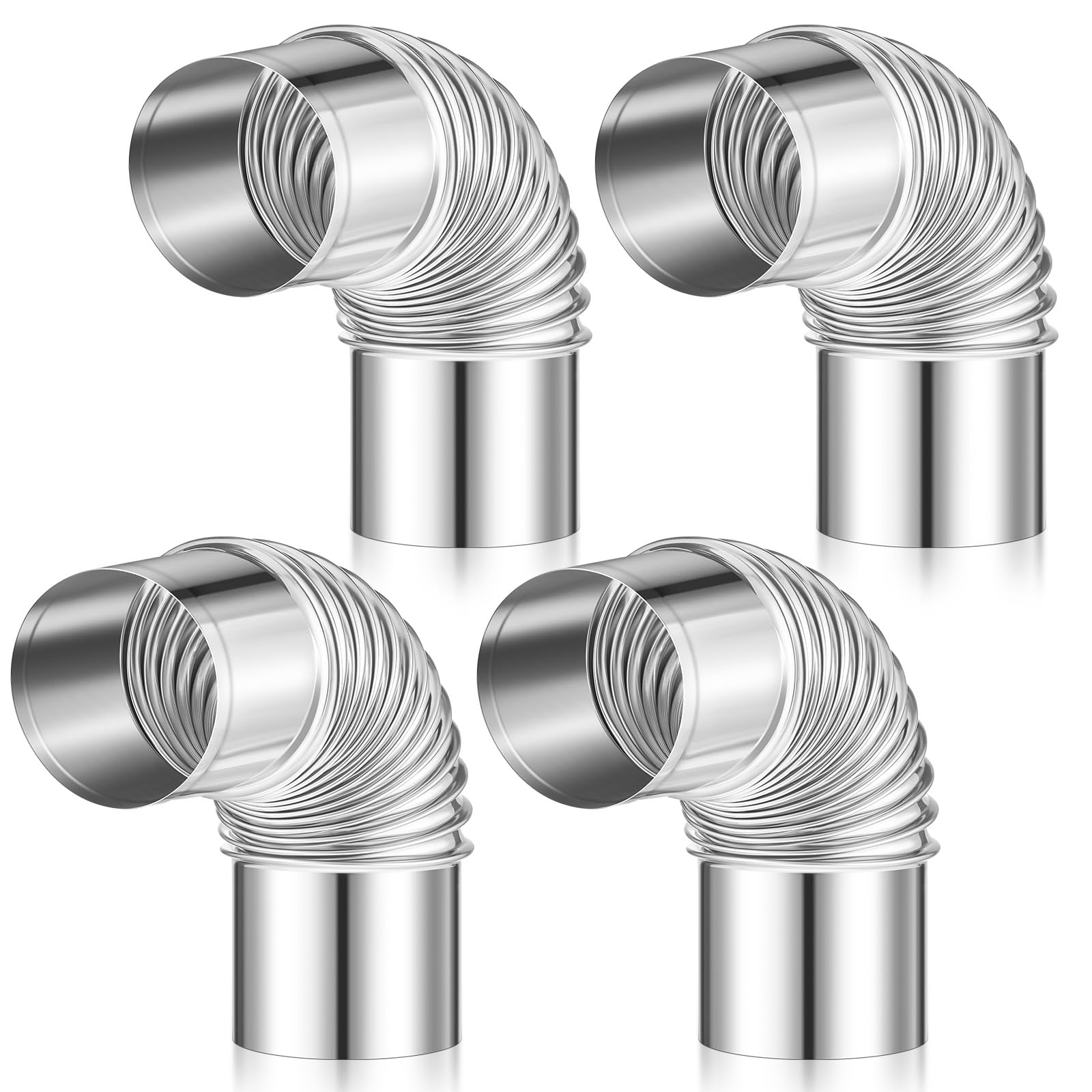 Tuyau de poêle pour camping et bivouac Tandefio coude à 90 degrés en inox de 6 cm de diamètre