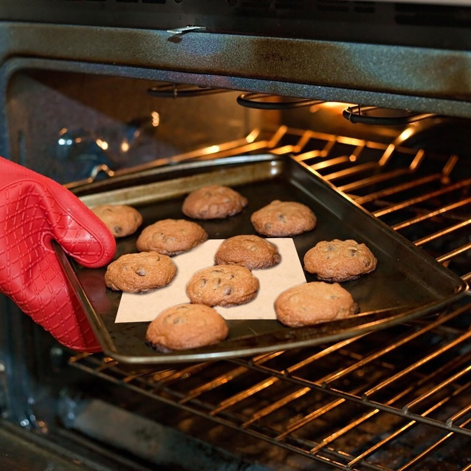 PRETYZOOM Disposible Pizza Liners 500pcs Kraft Paper Snack Liners for Fried Food French Fry Pizza