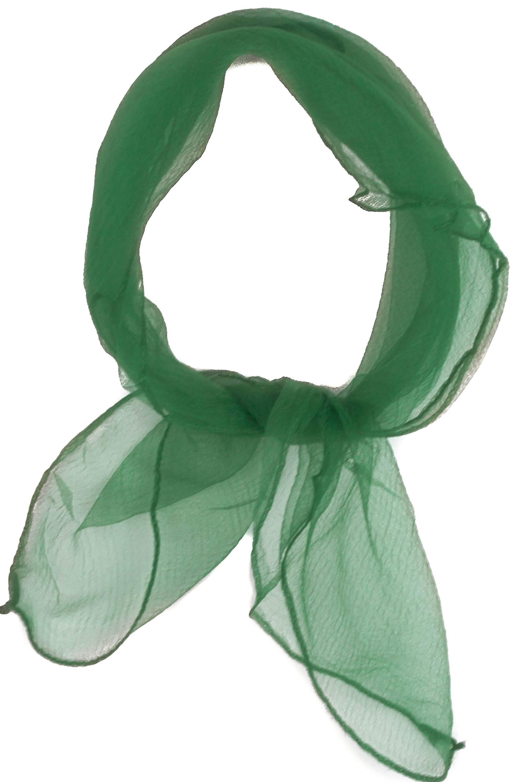 Mytoptrendz Girls Green Mytoptrendz® Women Plain Square Chiffon Fashion 50S Neck Scarf Lovely Colours ( Dark)