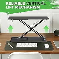 Vista 4 de Standing Desk Converter Adjustable Height, 25.16" × 15.75" Height Adjustable Desktop Riser, No Assembly Required, Desktop Workstation for Laptop