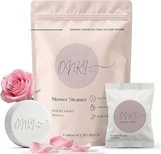 Rose Shower Steamers Aromatherapy 6 Pack – Rose Shower Steamer for Relaxation, Self Care & Stress Relief – Floral Spa Shower Bombs for Women & Men, Individually Wrapped