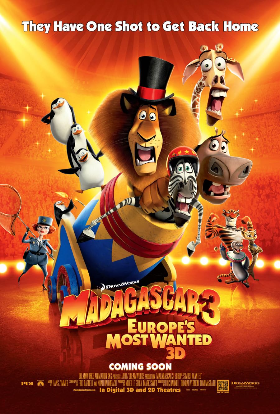 Amazon.co.jp: Madagascar 3ヨーロッパ's Most Wanted映画ポスター2