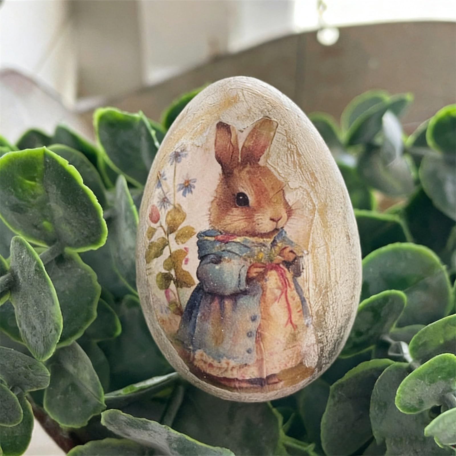 Decorazione a forma di coniglietto pasquale dipinta a mano con diversi abiti, perfetta per decorazioni da tavolo per le festività, decorazioni tradizionali