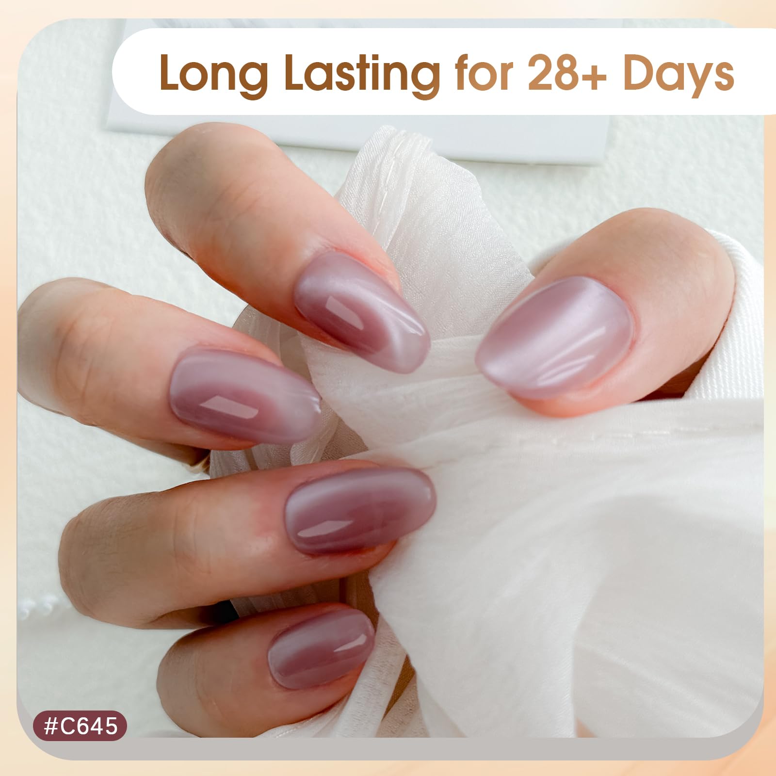 ROSALIND Smalto Semipermanente Unghie Magnetico, 6 Colori Grigio Rosa Viola Rosso Jelly Crystal Cat Eye Smalti Semipermanenti per Unghie, Soak Off UV/LED Smalto Gel Cat Eye Manicure Regalo