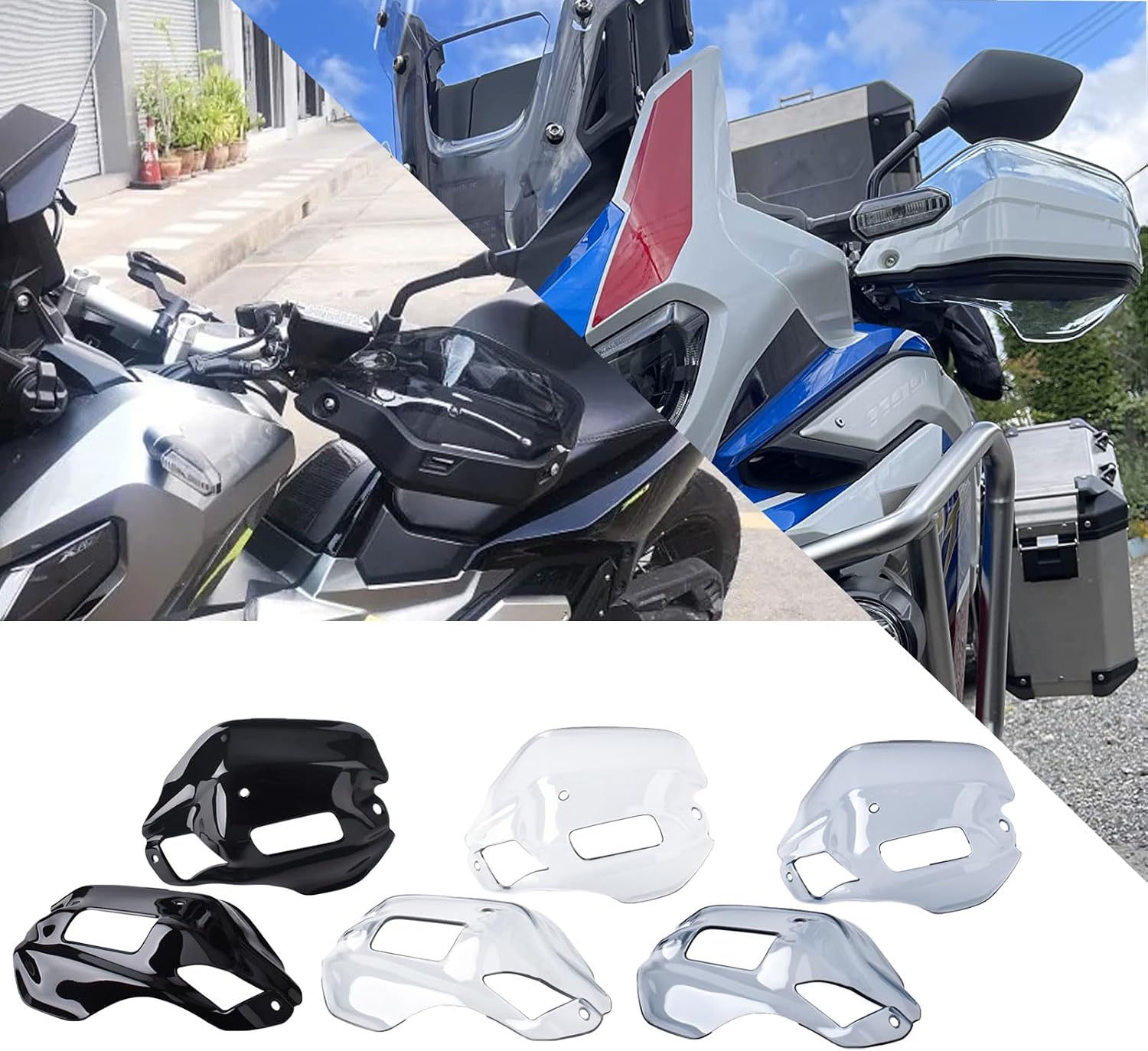 for CRF1100L LA Africa Twin & Adventure Sports 20-24 XADV750 21-24 XL750 24 Motorcycle Handlebar Protection Hand Guard Protector Hand Guard Shield Cover (Blacksmoke)
