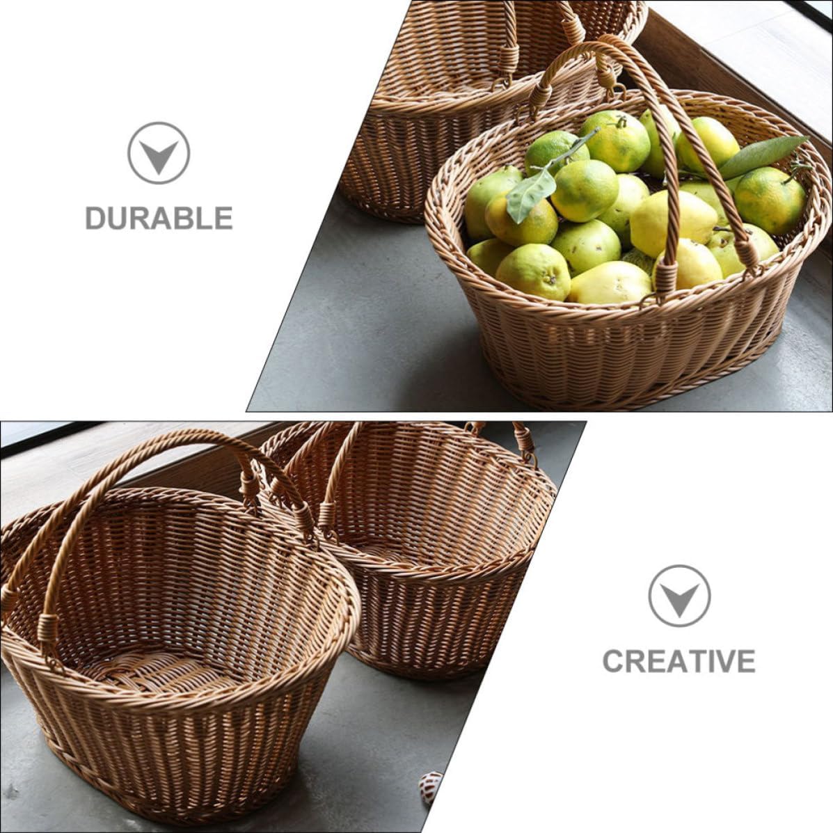 Multifunctional Handheld Egg Basket Made of Plastic with Creative Woven Design, for Fruit and Tea Leaves Storage at Home or Restaurant