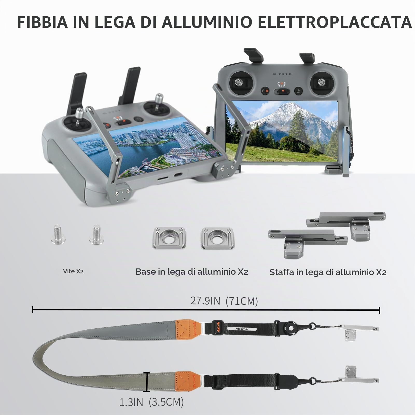 RCstyle Cordino da collo per telecomando DJI RC & RC 2 & RC Pro | Cordino portatile per telecomando DJI Air 3S/Air 3, Mini 4 Pro, 2S, Mini 3/3 Pro, sicuro e confortevole