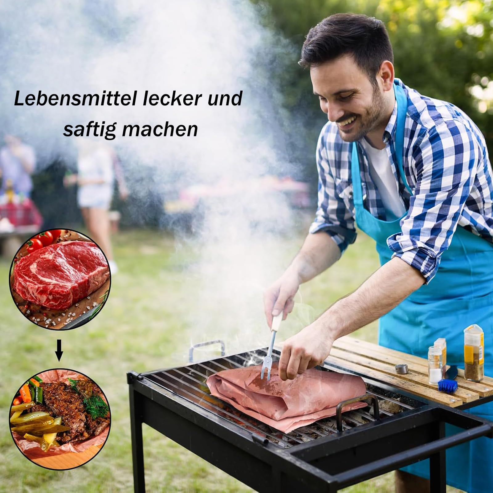 Butcher Paper per affumicatore, carta da macellaio, rotolo di carta kraft originale, per barbecue, 30 cm x 10 m, per cottura a lungo termine, affumicatura, barbecue (1)