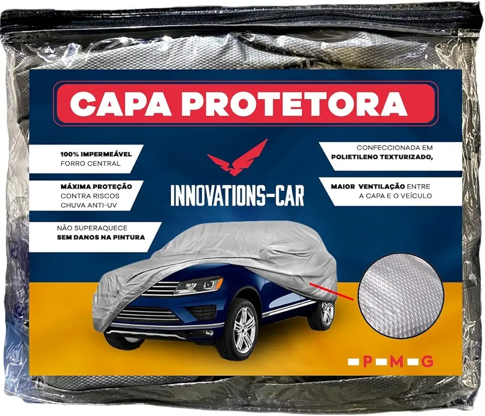 Capa Para Cobrir Carro Forrada 100% Impermeável Anti-uv (M)