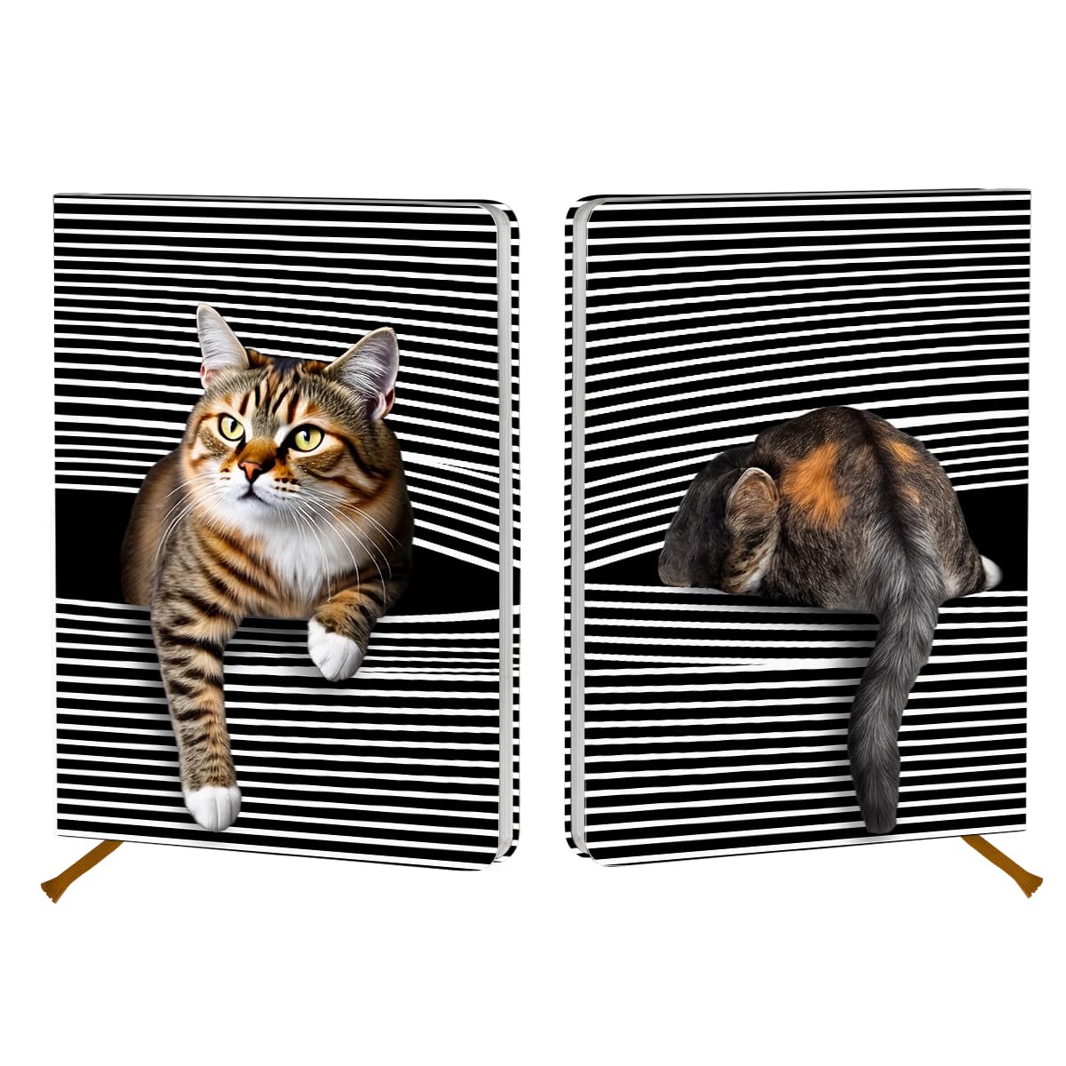 Carnet chat A5 ligné de 200 pages avec couverture rigide en cuir pour le bureau - 7