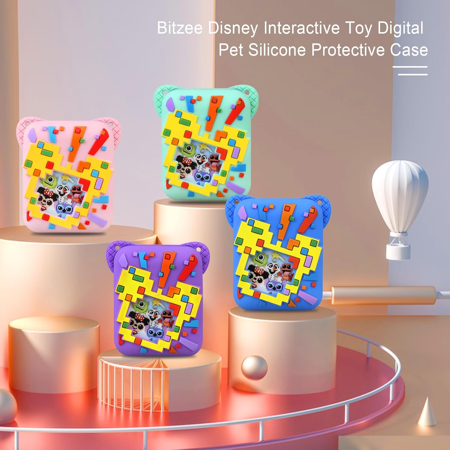 Elonbo Silicone Protective Case for Interactive Kids' Toys, Virtual Storage Cover, Electronic Pets Holder, Green