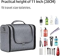 Vista 7 de Buruis Neceser de gran capacidad para mujeres y hombres, Gris Oxford , Extragrande, Classic