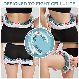 MZDXJ Cellulite Massage Tool - Lymphatic Drainage Massager - Muscle Roller, Deep Fascia Massage, Dimpled Skin Removal, Legs/Thighs/Buttocks, Anti-Cellulite Roller, Smooth Skin, Pain Relief (Green)