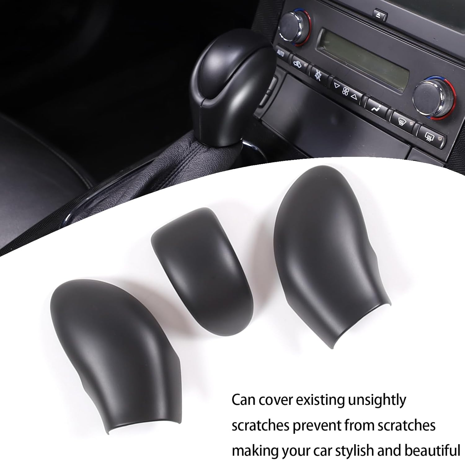 Lcojicep ABS Gear Shift Knob Head Cover Compatible with Corvette C6 2005-2013, Protective Shell (Black)
