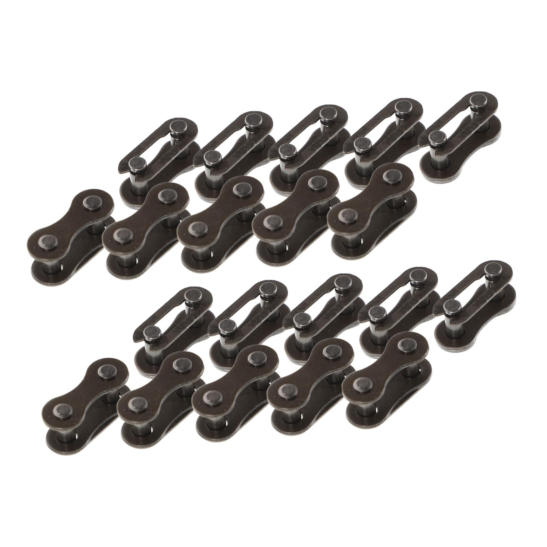Mikikit Universal Bicycle Chain Buckle Set 40 Pcs Chain Links for Easy Bike Repair and Maintenance Brown