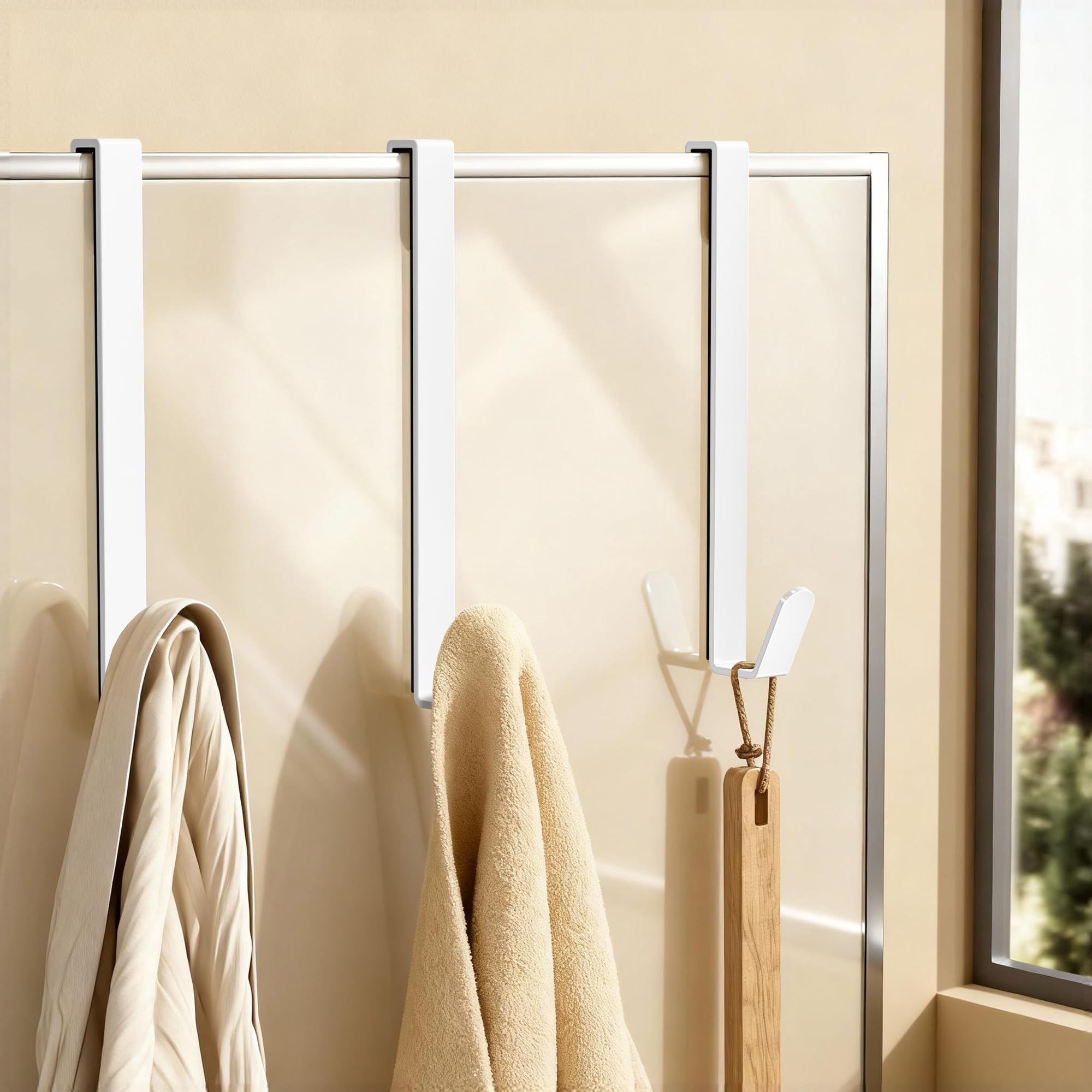 Photo 1 of Chinpakden White Shower Door Hooks, Over Glass Door Towel Hooks.