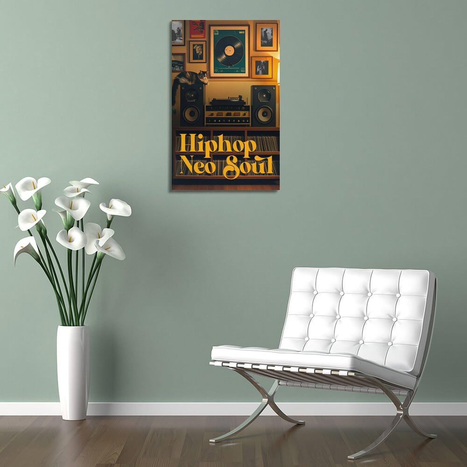 CZHXYZ Poster su tela da parete per camera da letto e soggiorno, motivo: musica hip hop Neo Soul, 40 x 60 cm, stile cornice