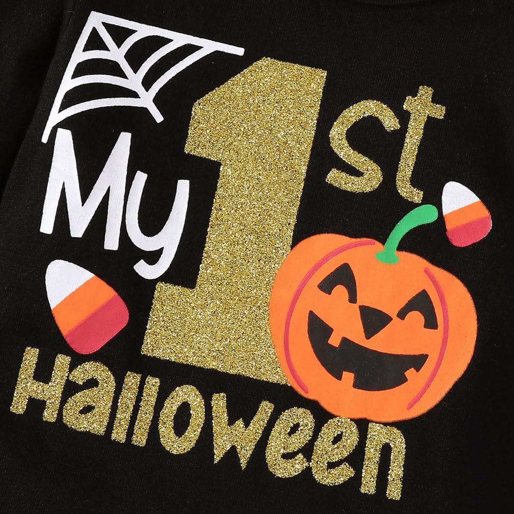 Baby Girl Halloween Costumes My 1st Halloween Outfits Romper+ Tutu Skirt+ Striated Leg Warmer+ Bunny Headband Outfit Set - Image 5