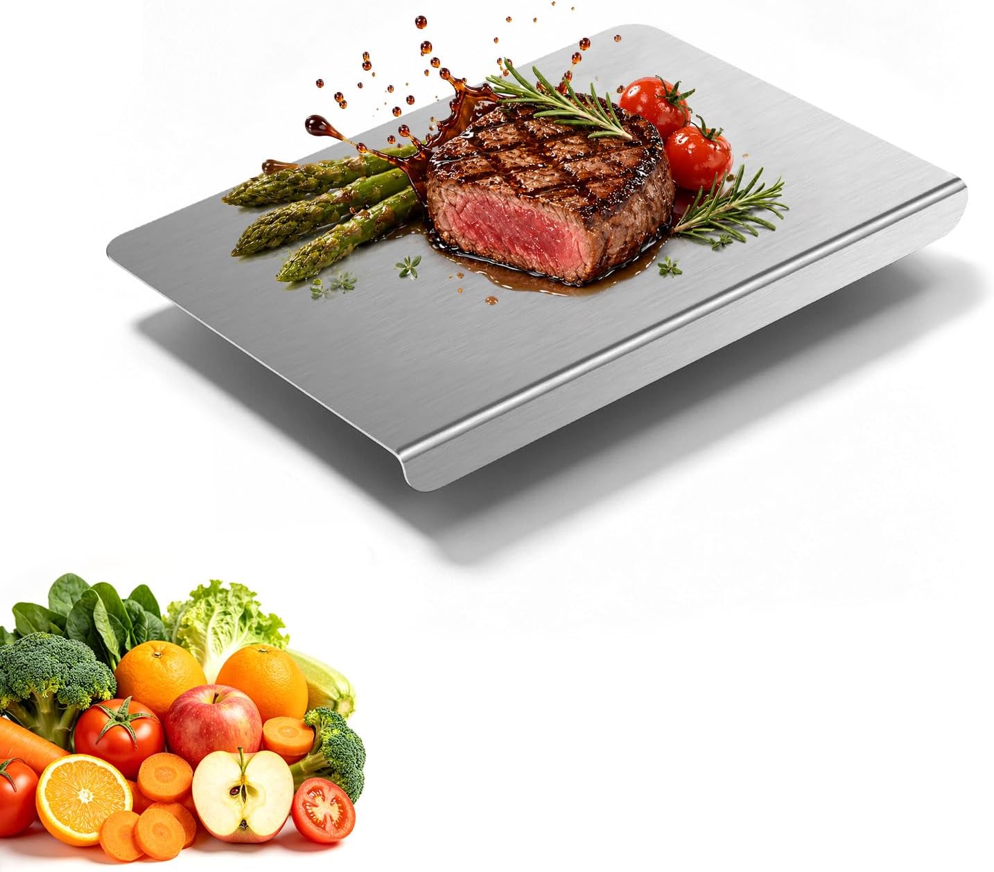 Titanium Cutting Boards for Kitchen, Pure Titanium Cutting Board, Dishwasher Safe Non-Slip Chopping & Kneading Board, Non-Toxic Cutting Board for Meat, Fruits, Vegetables & Baking, 16 x 12 Inch