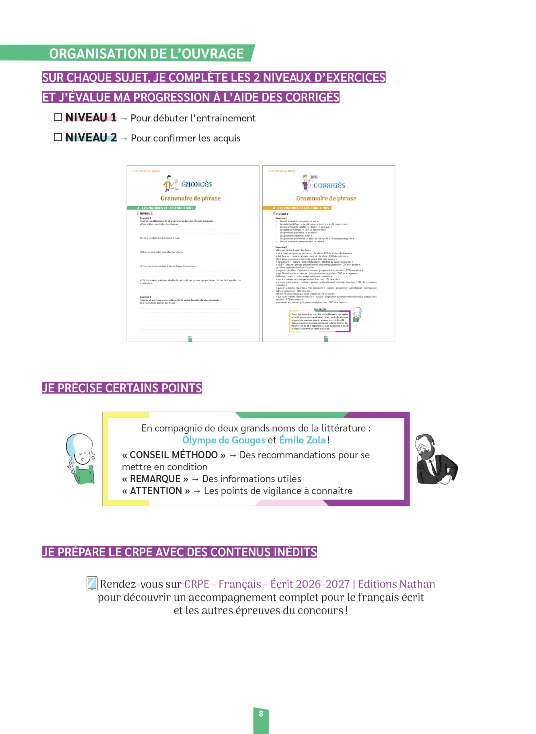 Mon cahier d'entrainement Mathématiques Français - Concours CRPE 2026-2027 - L3/M2