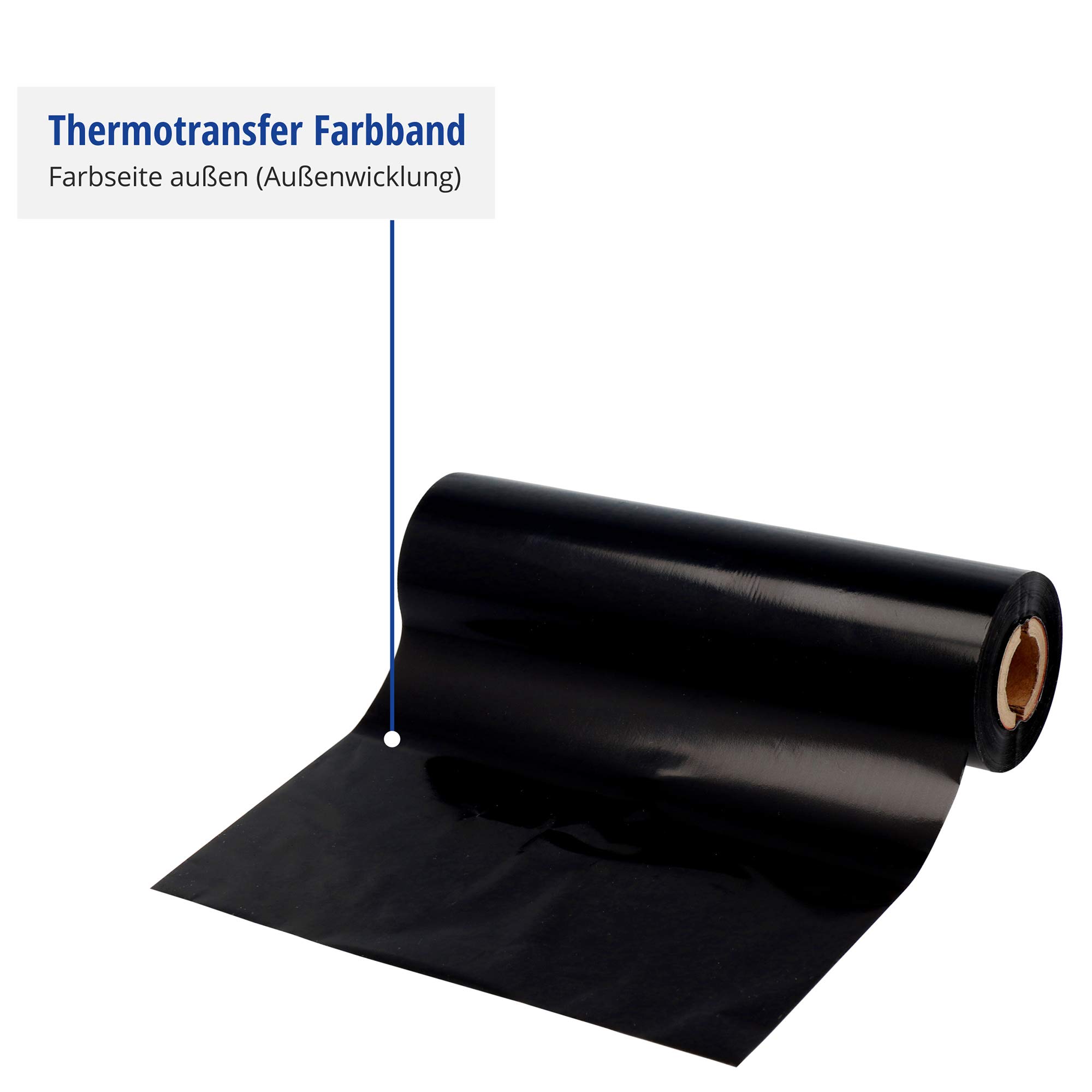Labelident Thermotransfer Farbband Wachs schwarz 85mm x 74m - 25 Rollen, Außenwicklung, kompatibel Zebra TSC GoDEX, für unbeschichtete Papieretiketten