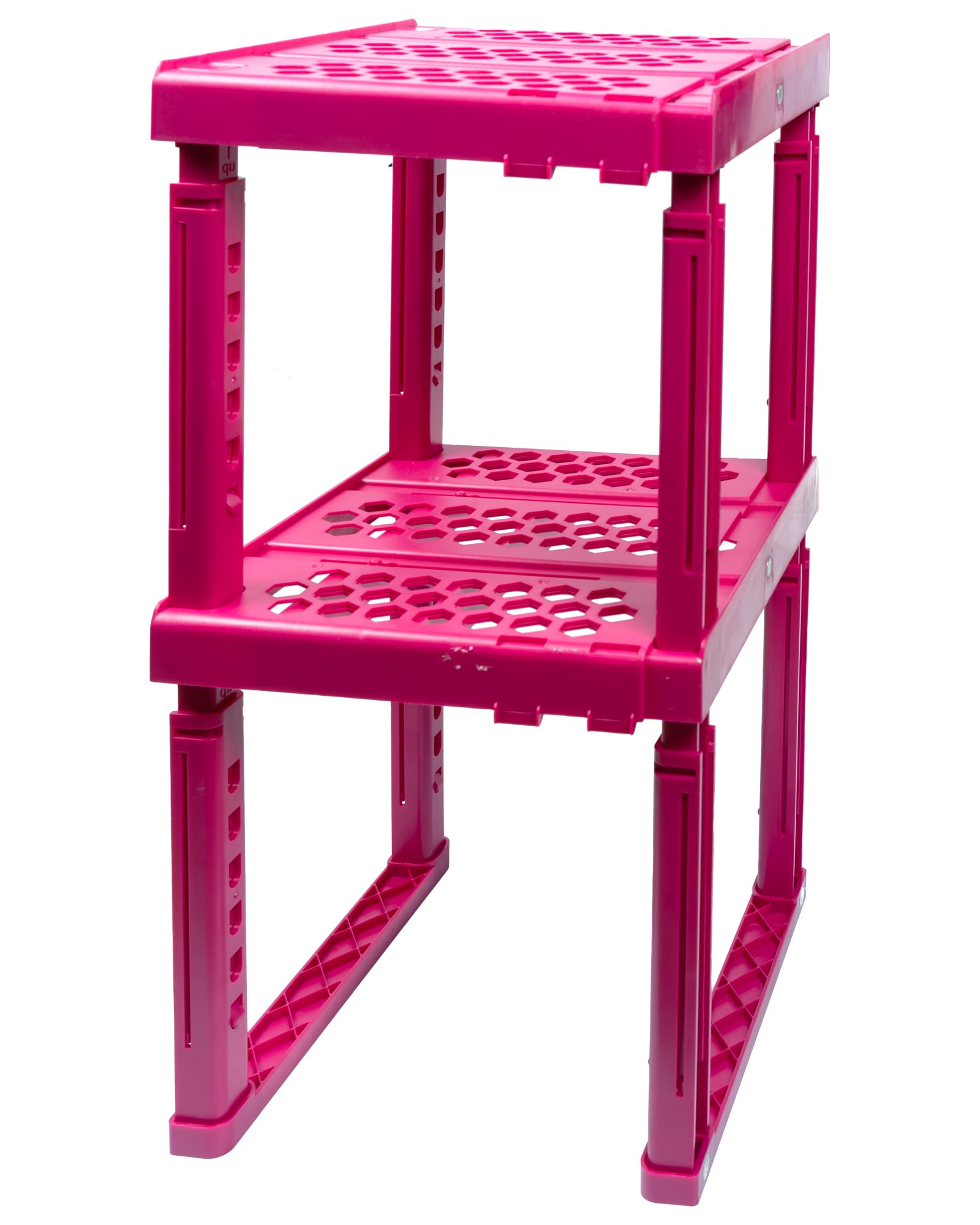 ABLinox Locker Organizer Shelf， Adjustable Width and Height, Ideal Locker for School, Office, and Gym Lockers (Magenta 2 Pack)