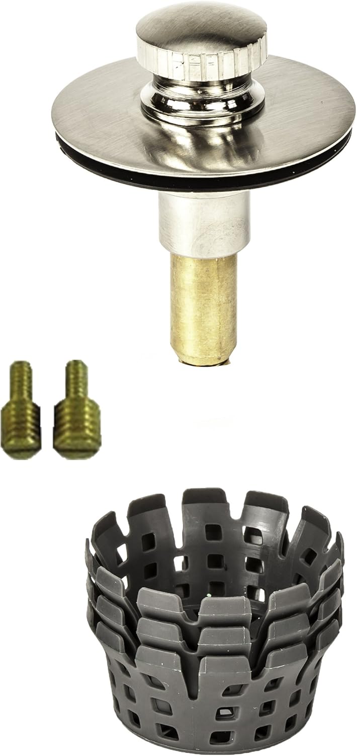 PF WaterWorks PF0955-ORB TubSTRAIN Universal Lift n Lock (Push Pull) Bath Tub/Bathtub Drain Stopper includes 3/8" and 5/16" Fittings, No Hair Catcher, Oil Rubbed Bronze - - 