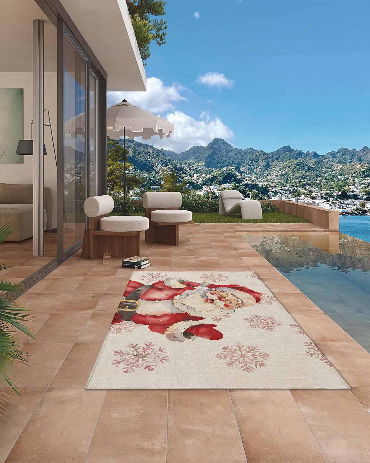 Amazon.com: Christmas Outdoor Rug 4x6 ft Santa Claus Outdoor Large