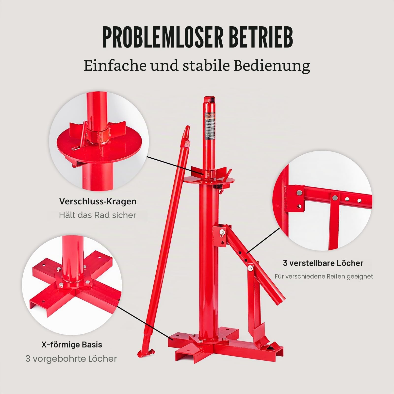 VEVOR Manueller Reifenmontierer, tragbarer Hand-Perlenbrecher Montagewerkzeug für 20,3 cm bis 40,6 cm Reifen, kompatibel mit Auto-LKW-Anhänger, Reifenmontagemaschine für Zuhause, Garage