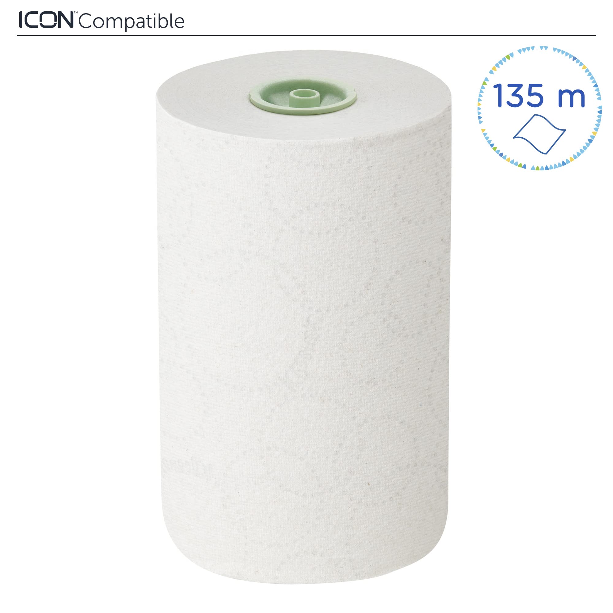 Kleenex Toallas de papel Slimroll 6648 – Toallas de papel E-roll, 6 rollos de papel blanco de 135 m (810 m)