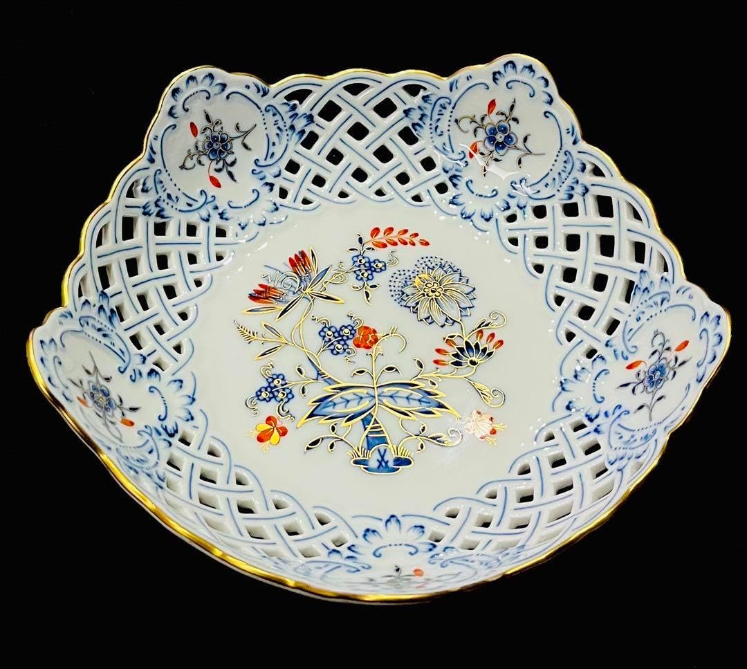 マイセン　朱金オニオンプレート 未使用 最高峰 Meissen マイセン 朱金オニオン プレート 6枚 18cm