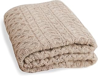 Aran Woollen Mills Irish Wool Blanket, 100% Worsted Wool, Traditional Ca...