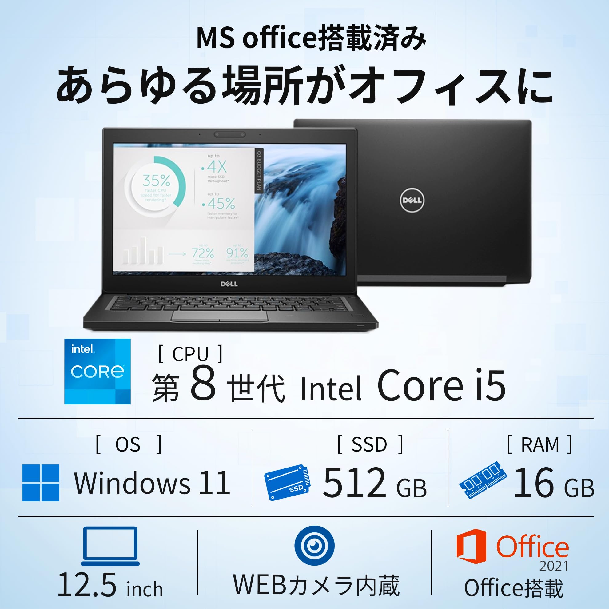 Amazon.co.jp: 【整備済み品】デル Latitude 7290 ノートパソコン 中古