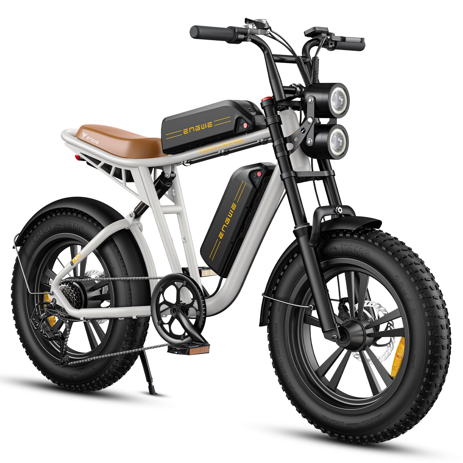 ENGWE M20 Bici Elettrica Per Adulti, Batteria Rimovibile Da 48V 26AH, Bicicletta Elettrica Fuoristrada, Pneumatici Larghi Da 20" * 4.0", Fino a 150KM Doppia Sospensione